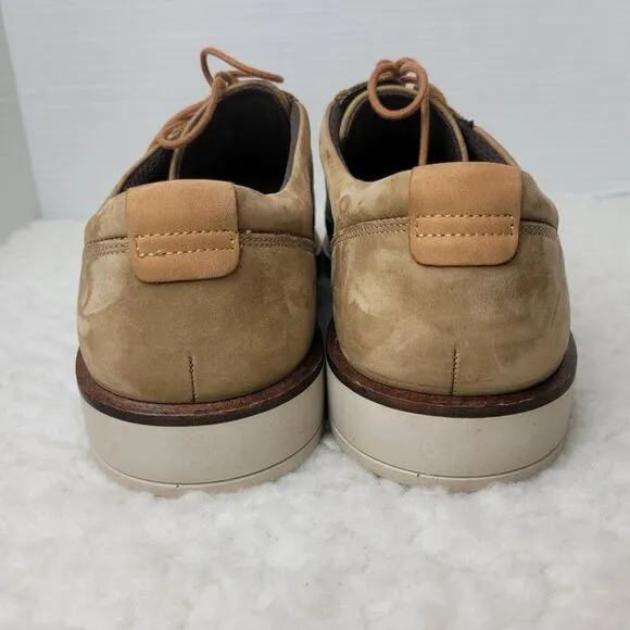 Ecco Danish Design Oxford Derby Mens Size 13 Perforated Tan Suede Leather
