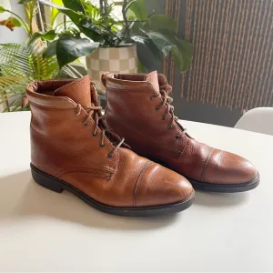 Eddie Bauer Made in Italy Brown Leather Lace Up Boots | Size 11