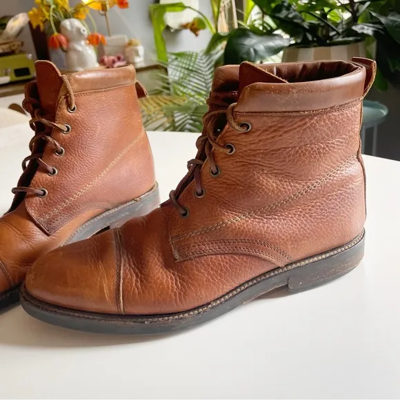 Eddie Bauer Made in Italy Brown Leather Lace Up Boots | Size 11
