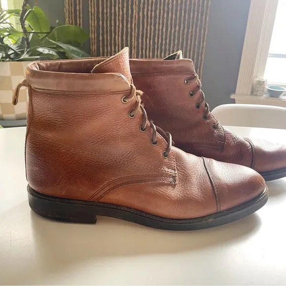 Eddie Bauer Made in Italy Brown Leather Lace Up Boots | Size 11