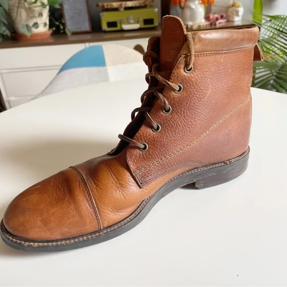 Eddie Bauer Made in Italy Brown Leather Lace Up Boots | Size 11