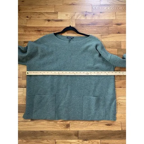 Eileen Fisher Lightweight Boiled Wool Bateau Neck Top in Regenerative Wool Sz XS