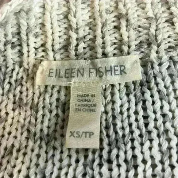 Eileen Fisher Peppered Classic Cotton Blend  Cable Knit Boat-Neck Sweater, XS