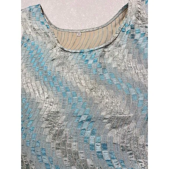 Elite Champagne 3 Piece Suit Metallic Skirt Top Blazer‎ Size 18