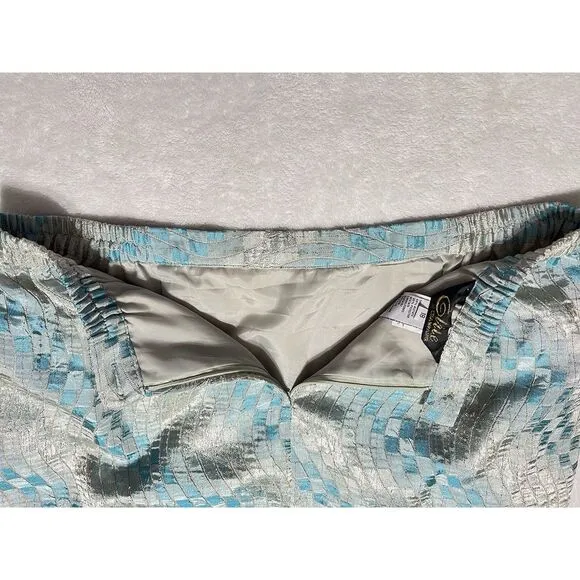 Elite Champagne 3 Piece Suit Metallic Skirt Top Blazer‎ Size 18