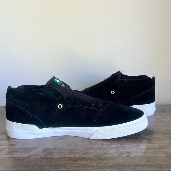 Emerica Pillar Mid Top Men's Black White Gold Shoe Size 14 SKU#24744