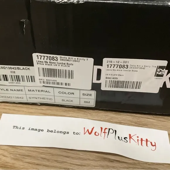 Emily the Strange Get Lost Combat Boots 8M - NEW