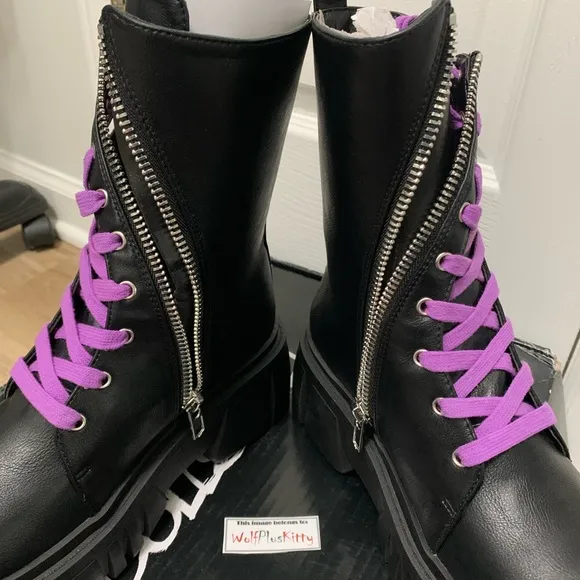Emily the Strange Get Lost Combat Boots 8M - NEW