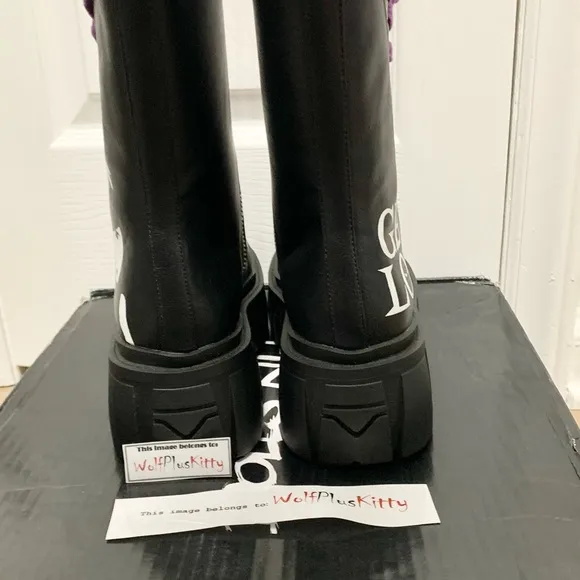 Emily the Strange Get Lost Combat Boots 8M - NEW