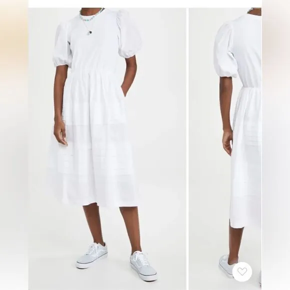 English Factory Pleated Detail midi Dress size small