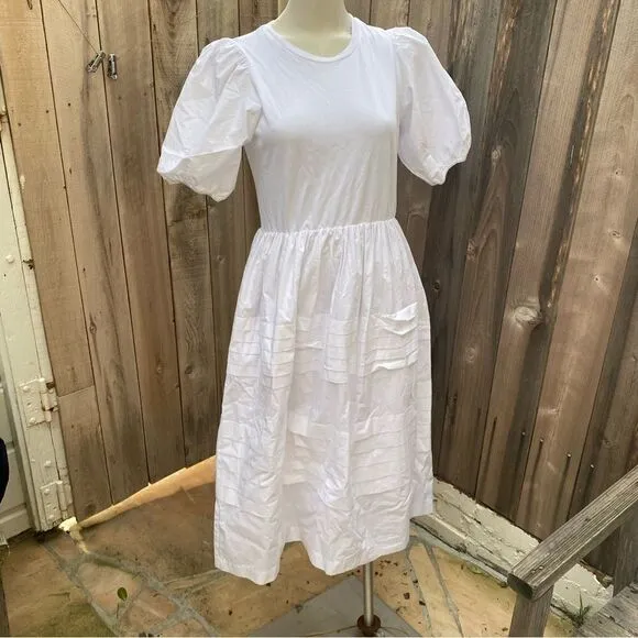 English Factory Pleated Detail midi Dress size small