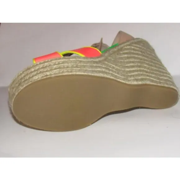 Enzo Angiolini Pink Yellow Green and Taupe Leather