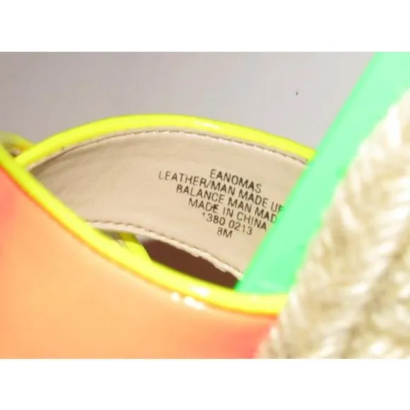 Enzo Angiolini Pink Yellow Green and Taupe Leather