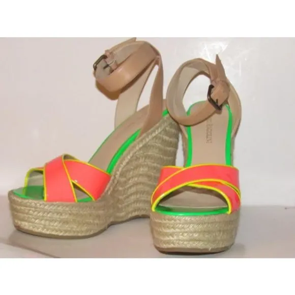 Enzo Angiolini Pink Yellow Green and Taupe Leather