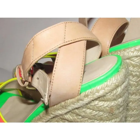 Enzo Angiolini Pink Yellow Green and Taupe Leather