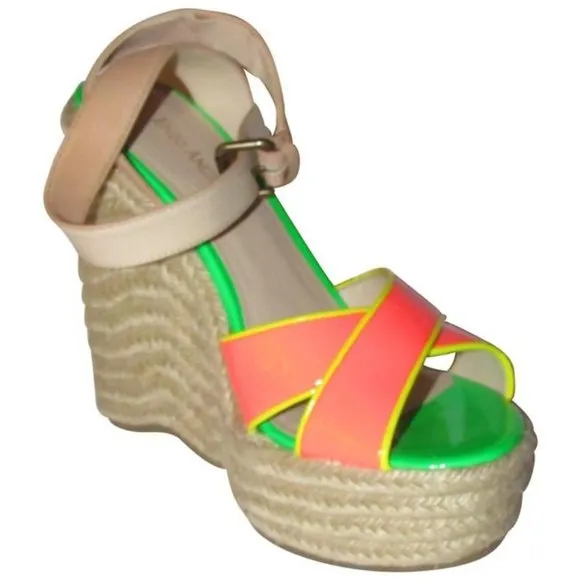 Enzo Angiolini Pink Yellow Green and Taupe Leather