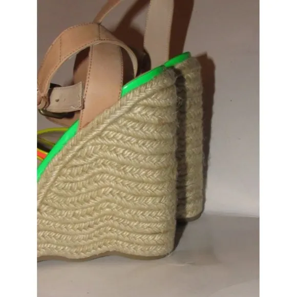 Enzo Angiolini Pink Yellow Green and Taupe Leather