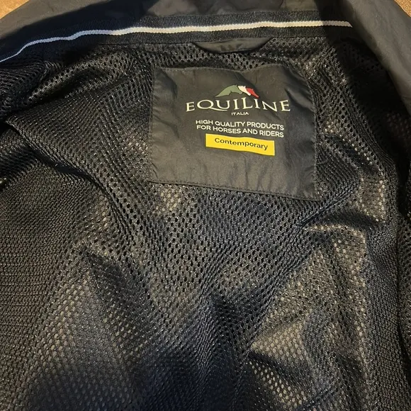 Equiline Men’s contemporary navy blue zip front Jacket equestrian Made in Italy