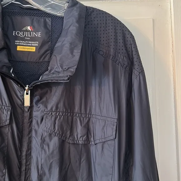 Equiline Men’s contemporary navy blue zip front Jacket equestrian Made in Italy