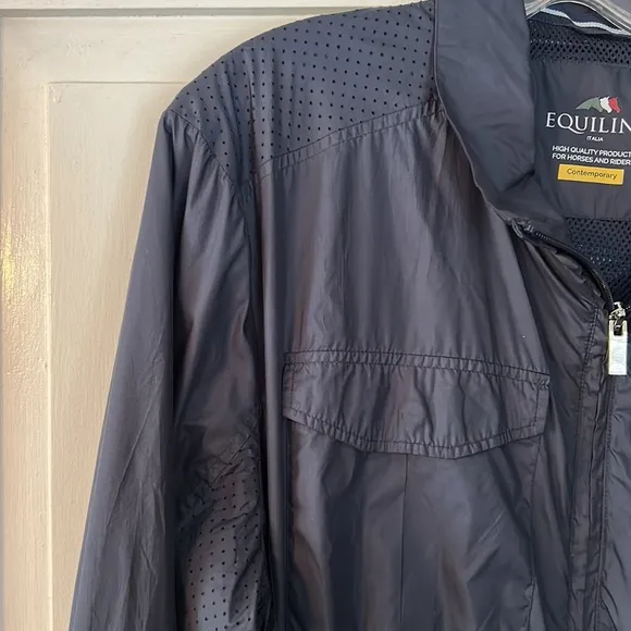Equiline Men’s contemporary navy blue zip front Jacket equestrian Made in Italy