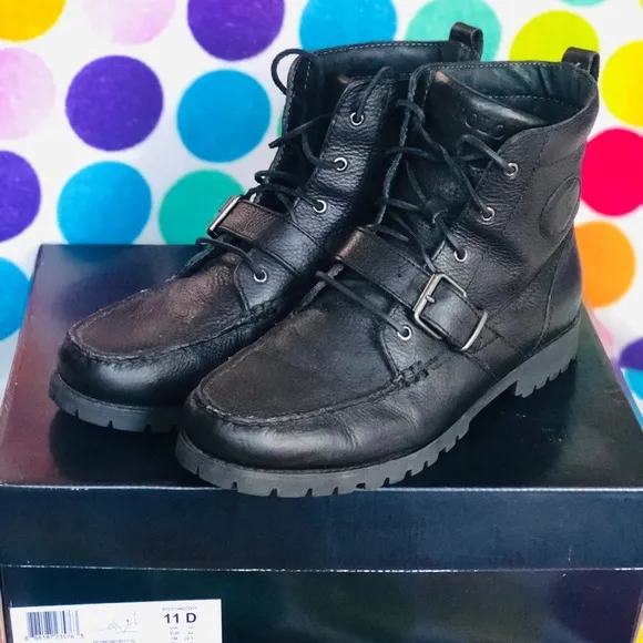 Everything Must Go! Authentic Leather Black Polo by Ralph Lauren Boots