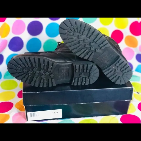 Everything Must Go! Authentic Leather Black Polo by Ralph Lauren Boots