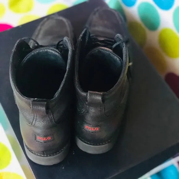 Everything Must Go! Authentic Leather Black Polo by Ralph Lauren Boots