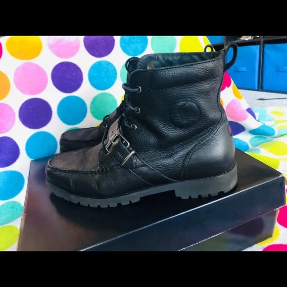 Everything Must Go! Authentic Leather Black Polo by Ralph Lauren Boots
