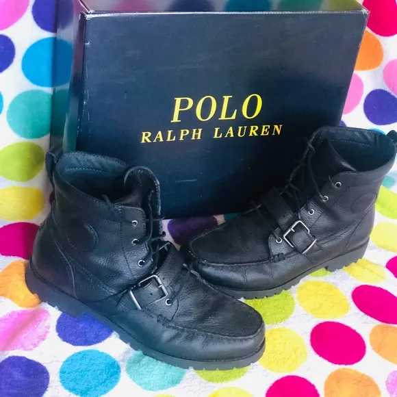 Everything Must Go! Authentic Leather Black Polo by Ralph Lauren Boots