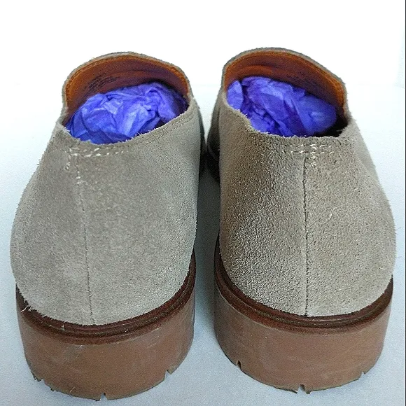 Excellent Used Lucky Brand Tomber Genuine Suede Lug Sole Slip-On Penny Loafers 9