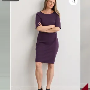 Fair Indigo Elbow Sleeve Boat Neck Dress
