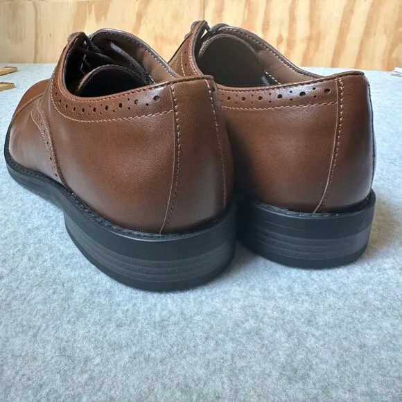 Fairlane &amp; Sons Men's Feawin Flex Oxford Shoes Size 10.5  BrownLeather‎ NWOB