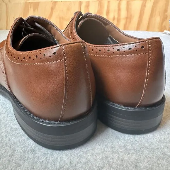 Fairlane &amp; Sons Men's Feawin Flex Oxford Shoes Size 10.5  BrownLeather‎ NWOB