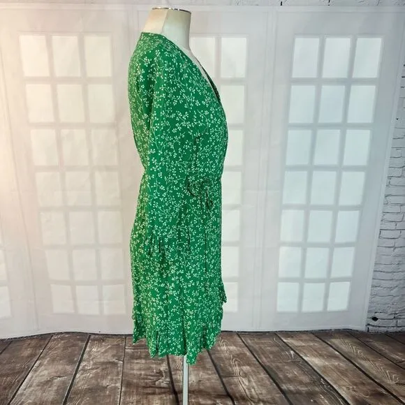 Faithfull the Brand Carmel Dress Violette Print Green size  8