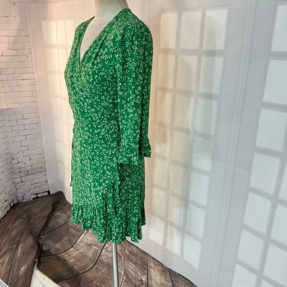 Faithfull the Brand Carmel Dress Violette Print Green size  8