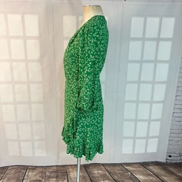 Faithfull the Brand Carmel Dress Violette Print Green size  8