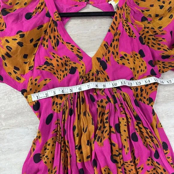 Farm Rio Pink Banana Maxi Dress In Bananica Pink Size Small