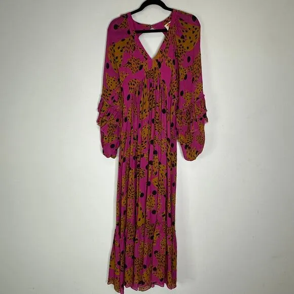 Farm Rio Pink Banana Maxi Dress In Bananica Pink Size Small