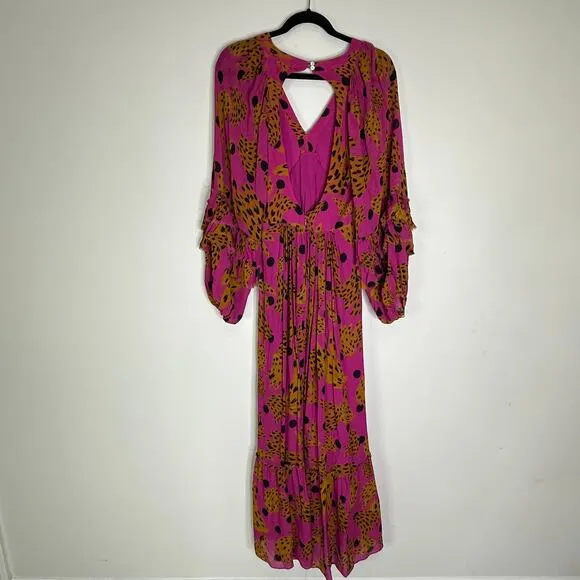 Farm Rio Pink Banana Maxi Dress In Bananica Pink Size Small