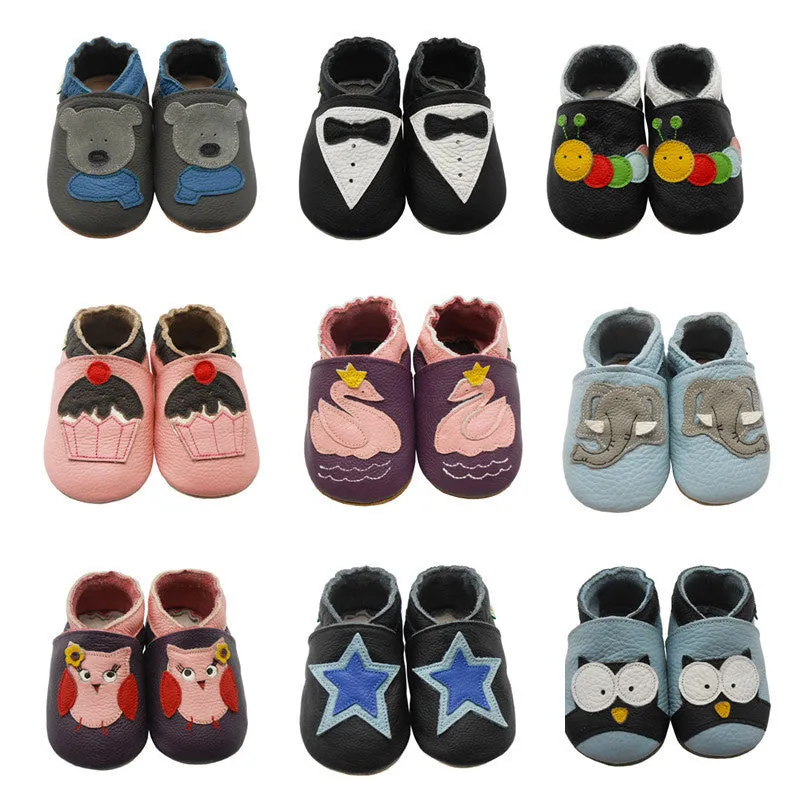 Fashion Cow Leather Baby Moccasins Soft Soled Baby Boy Shoes Girl born Infant Crib Shoes First Walkers