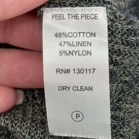 Feel The Piece Terre Jacobs Open Knit Sweater O/S Gray Linen Blend Boho