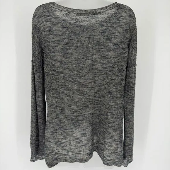 Feel The Piece Terre Jacobs Open Knit Sweater O/S Gray Linen Blend Boho