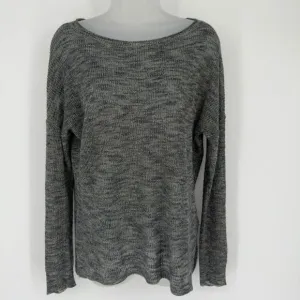 Feel The Piece Terre Jacobs Open Knit Sweater O/S Gray Linen Blend Boho