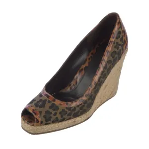 Fendi 4 inch animal print wedges
