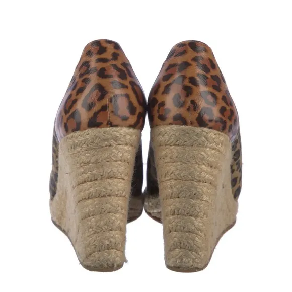 Fendi 4 inch animal print wedges