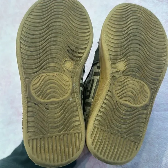Fendi classic logo toddler kids high top shoes Velcro closure