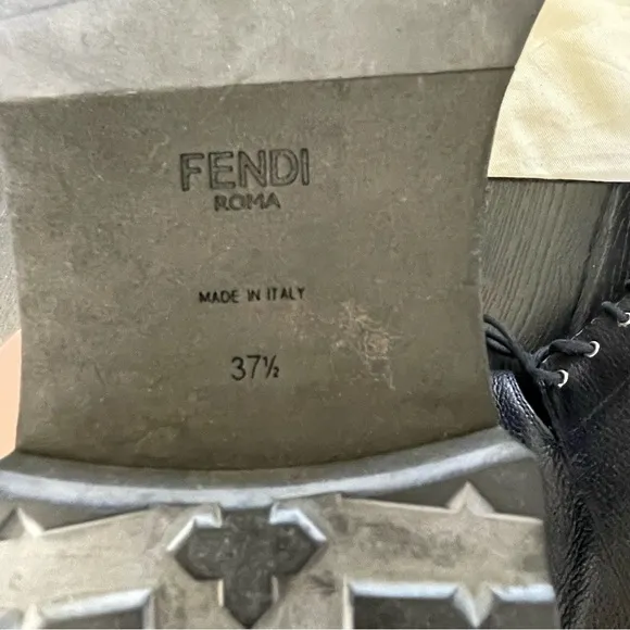 Fendi “Monsters Eye” Leather Studded Combat Boots