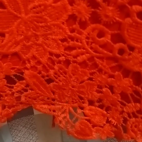 FINAL PRICE NWOT DONCASTER COLLECTION burnt orange 2-pc crocheted laced suit
