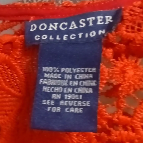 FINAL PRICE NWOT DONCASTER COLLECTION burnt orange 2-pc crocheted laced suit