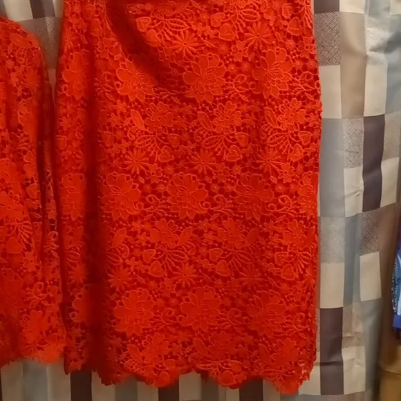 FINAL PRICE NWOT DONCASTER COLLECTION burnt orange 2-pc crocheted laced suit